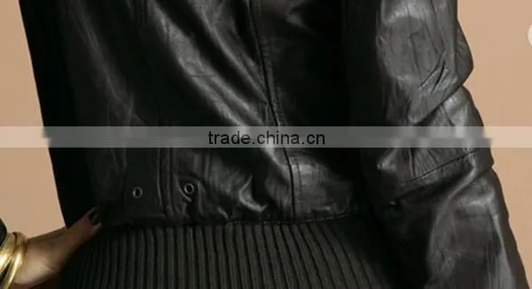 Women Hooded Leather Jacket
