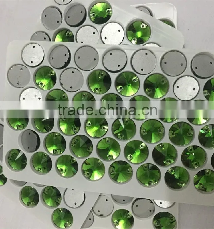 wholesale 10mm revoli shaped rainbow color sewing crystal stone for boutique store