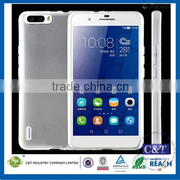 C&T Ultra Thin Slim clear crystal TPU gel Soft back skin case for huawei honor 6 plus
