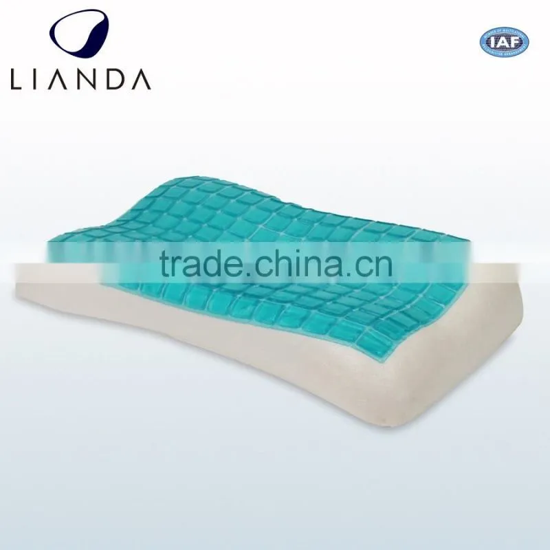 Bonus Bird-eye fabric ventilated pillowcase gel pad memory foam pillow, summer gel infused pillow, gel enhanced memory pillow