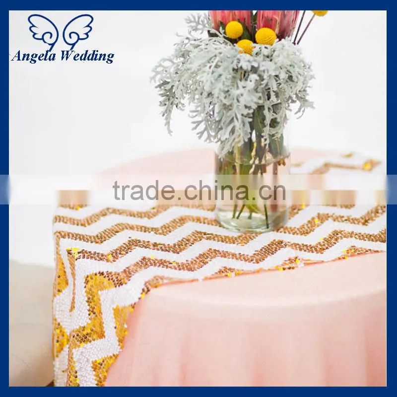 RU009P New tiny pink sequins table runner