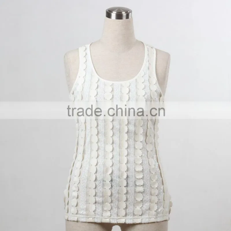 F5S15312 Fashion Paillette Tank Top For women