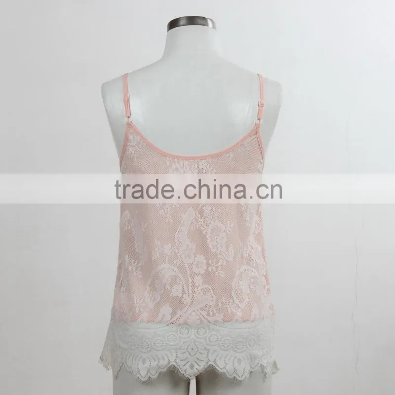 F5S15298 Printing Lace Sexy Camisole for woman
