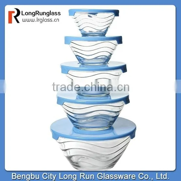 LongRun dinnerware wave airtight transparent preserving box with light blue cover