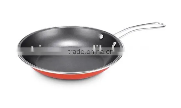 stainless steel handle milk pan with red color amc cookware price