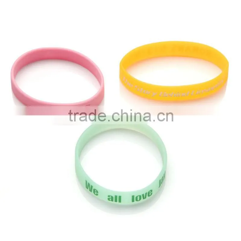 2014 fashionable and popular chain Silicon Bracelet with ribbon,silicone wristbands