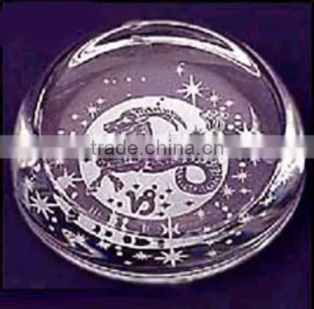 2016 Best selling clear crystal glass paperweight for celebration
