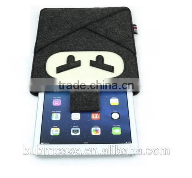 Black color 9.7 inch Wool Felt Tablet Case Cute Cartoon Naruto Bag Tablet Sleeve Tablet Pouch