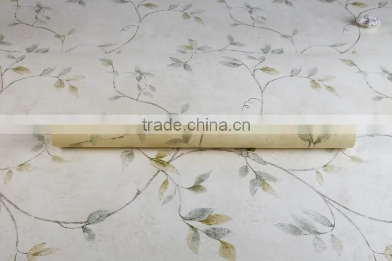 country style leaf pure paper wallpaper for home