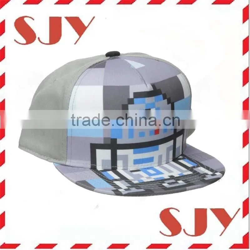 Custom woven patch snapback flat bill trucker mesh cap