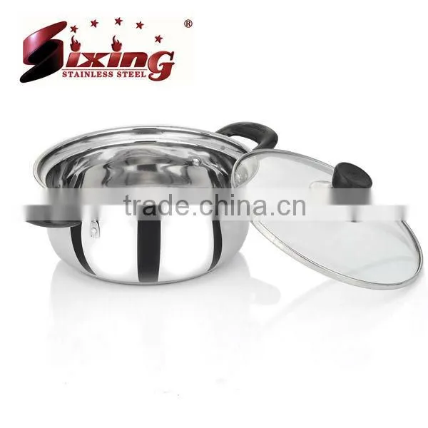 16cm-26cm Double Handle Stainless Steel Cookware