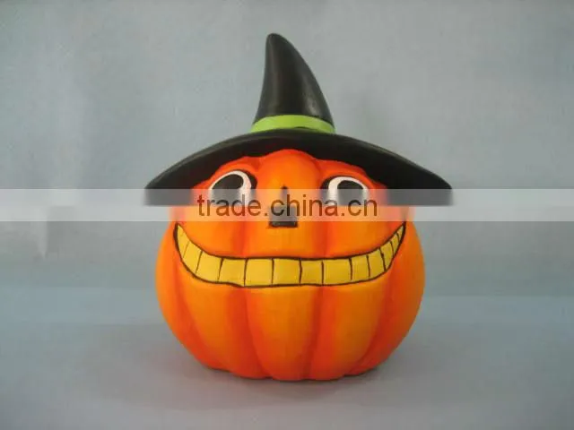 terracotta halloween pumpkin candle holder