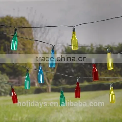 3M 16 Multi Colour LED Garden Bottle String Solar Lights