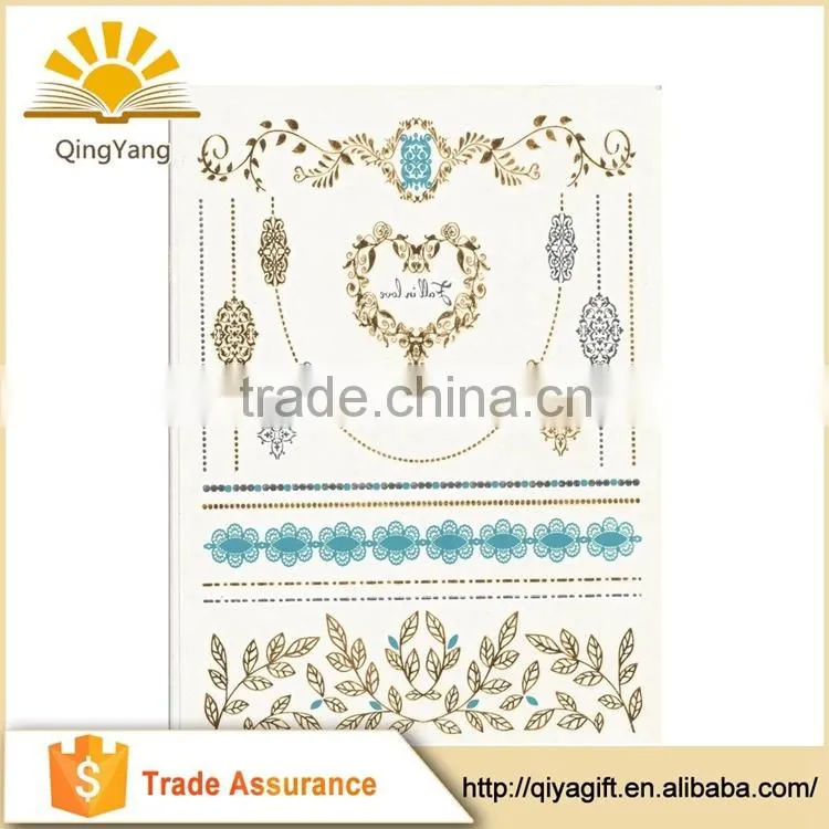 New Fashionable custom body golden temporary tattoo name sticker