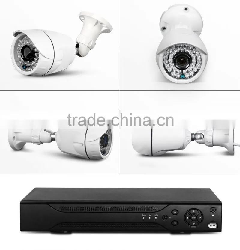 Manufacture 720P 4CH bullet AHD surveillance cctv dvr kit camera