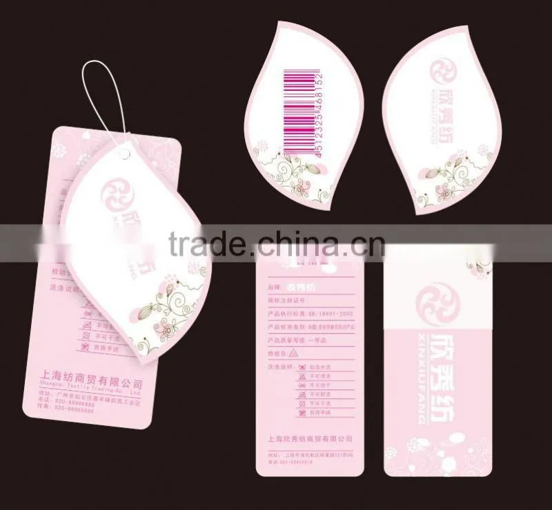 Custom fashion paper hang tag logo labels for garment