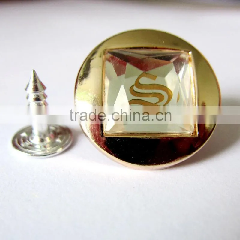 fashion crystal glass jeans button for lady jeans