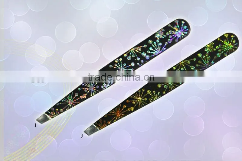 Electrophoresis and hot stamp stainless steel eyebrow tweezer