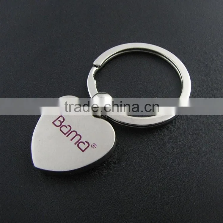 Metal heart keychain/promotional item heart shaped blank metal keychain