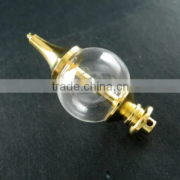 20mm glass ball in gold plated brass vial pendant DIY glass dome bottle charm supplies 1850196