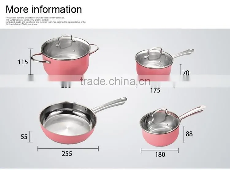 59 pcs natural cooking frypan and saucepan non-stick ceramic cookware with stainless steel knob