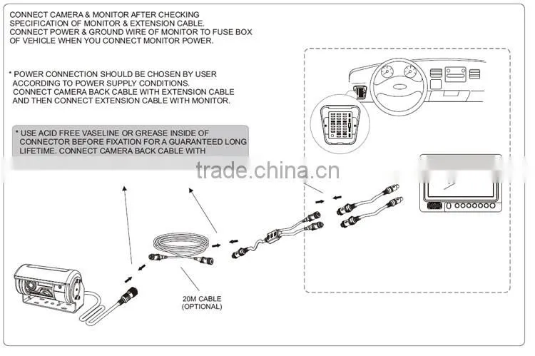 dual lens CCD hd security lamp hidden camera reverse Camera for bus XY-C01