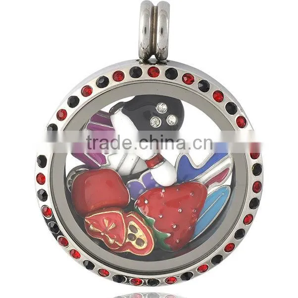 new design lockets with colorful crystals for wholesale