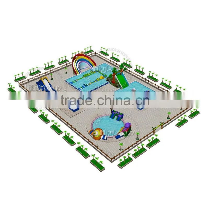 Outdoor frame pool water park/ Giant inflatable water park mobile water park