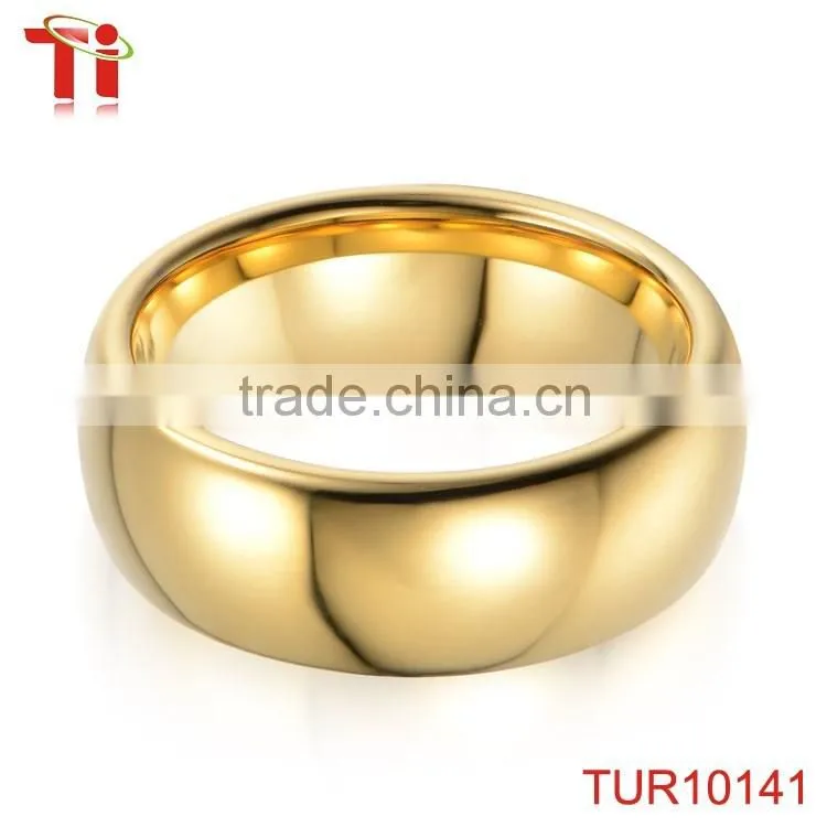 Gold plating tungsten carbide wedding band ring