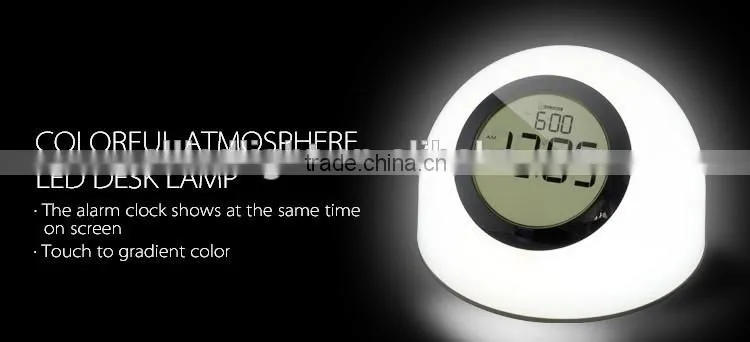 Multi Color led touch light with Digital Alarm Clock Lava Lamp 7 Color Chaning Night Light Touch Led Desk Table Lamp