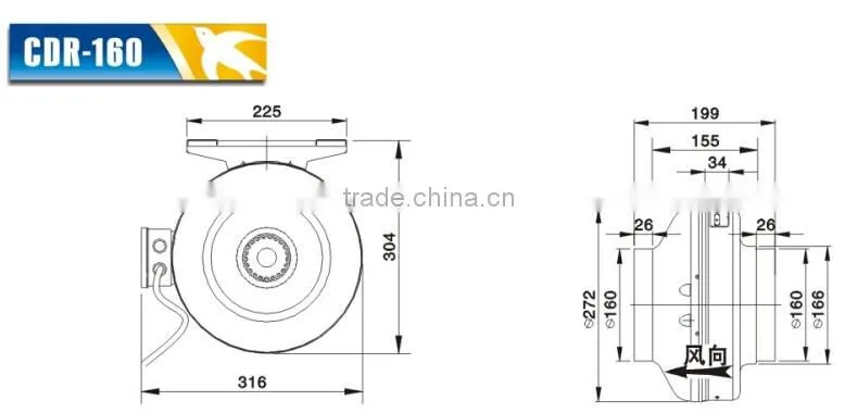 hangyan 220v industrial high temperature exhaust fan for bedroom