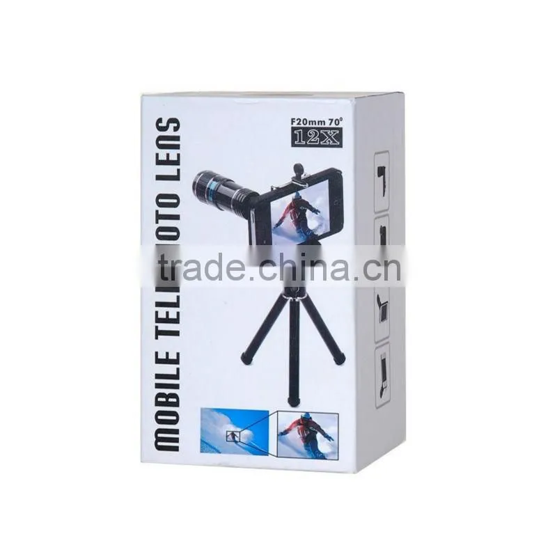 12X Optical Zoom Telescope Lens With Mini Tripod For iPhone5C