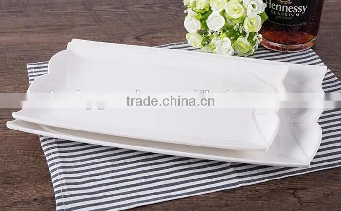 cheap white hotel resin oblong dish plate for sale