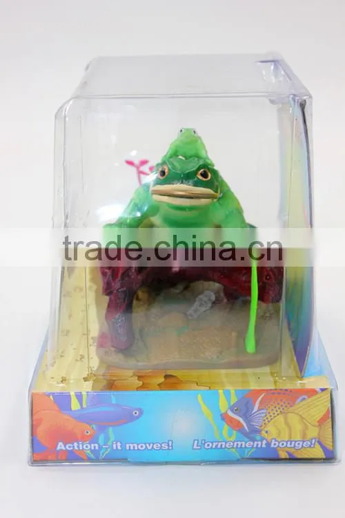 Aquarium Decoration Ornament Frog On Log