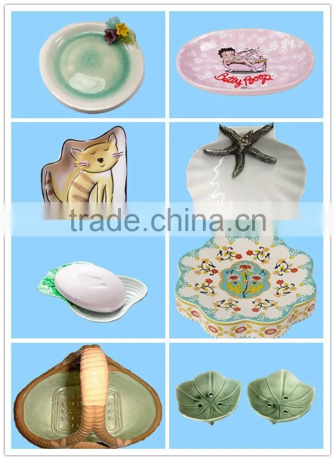 White Ceramic Insert Cheap Soap Dishes