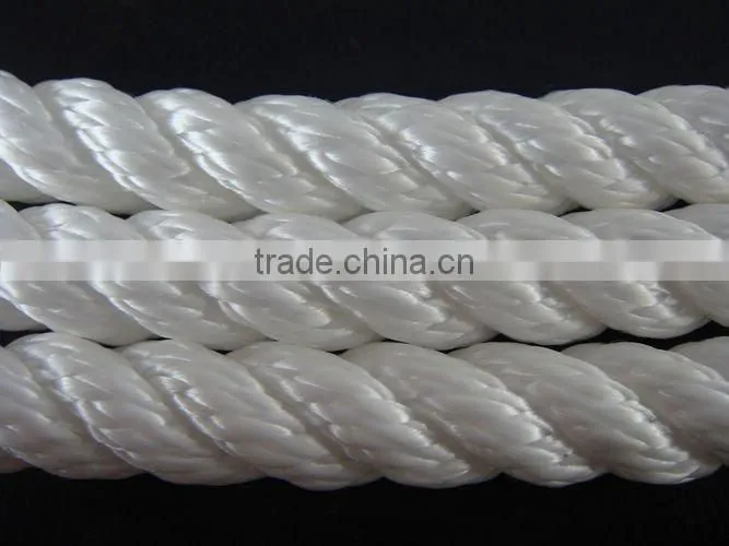 14mm 3-strand twist sinking rope with braided fork knot