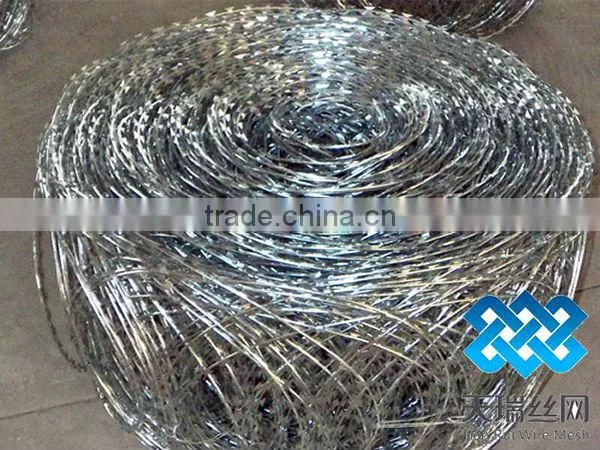 High quality galvanized razor wire with clips