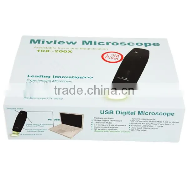 Portable 1.3MP 10x - 200x USB Digital Microscope w/ Measurement Function