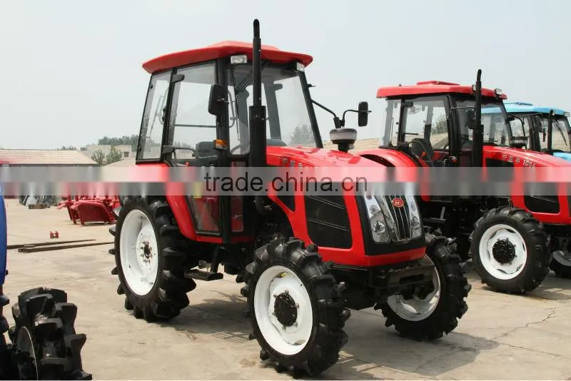 High quantity of sale 85HP 4WD agricultural tractor with cabin and paddy tyre QLN854B