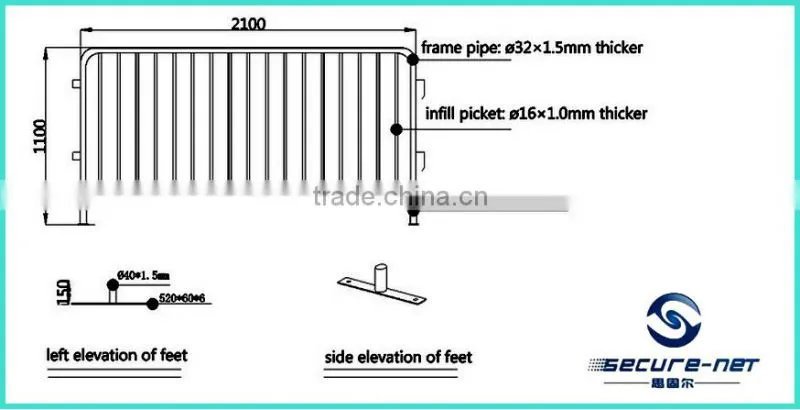 strong style concert crowd control barrier temporary steel fence predestrian barrier