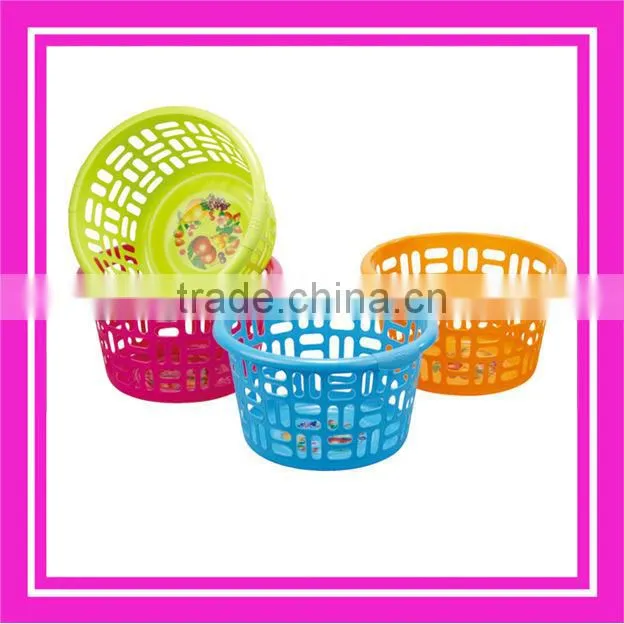 round colored plastic laundry basket houseware