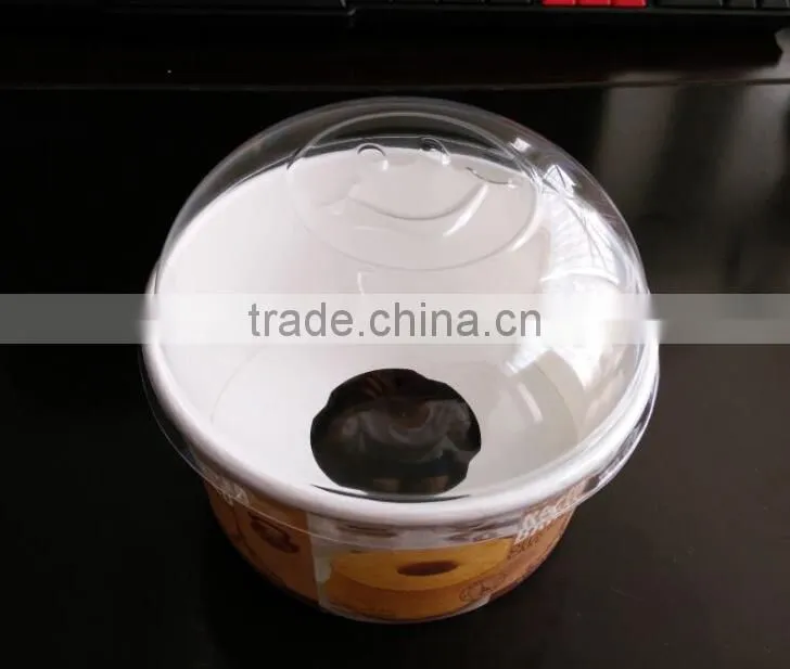 High transparent BOPS bowl lid for paper cake bowl/ Smailing face bowl lids for cake box