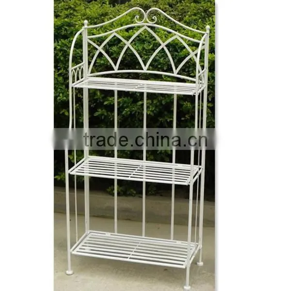 Gothic 4-tier folding wrought iron flower shelf
