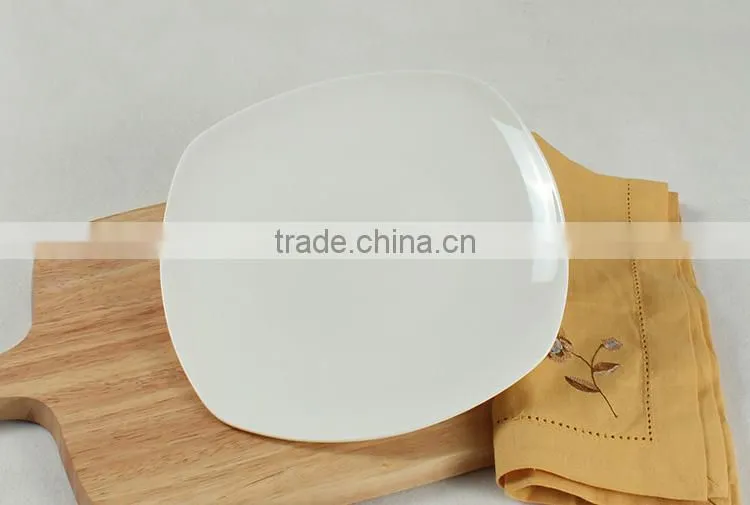 Haonai hot sale product high quality square shape ceramic plates dishes