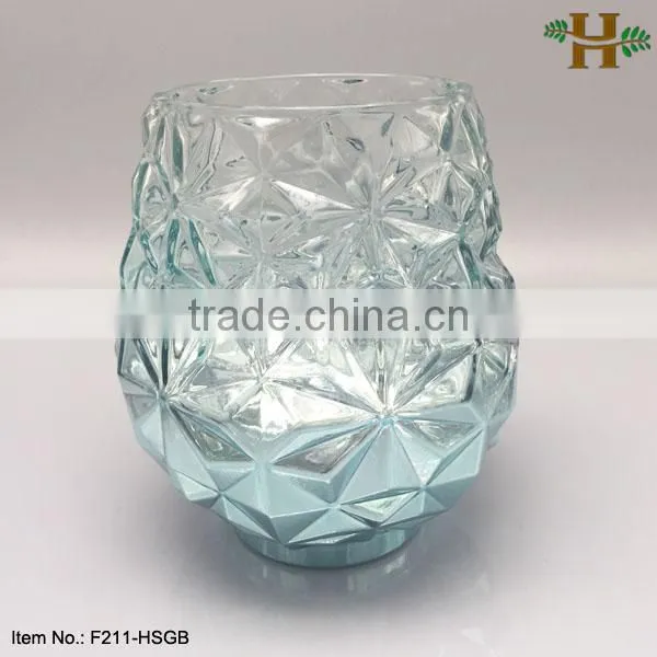 Handblown Mercury Glass Crystal Vase for Christmas Decoration