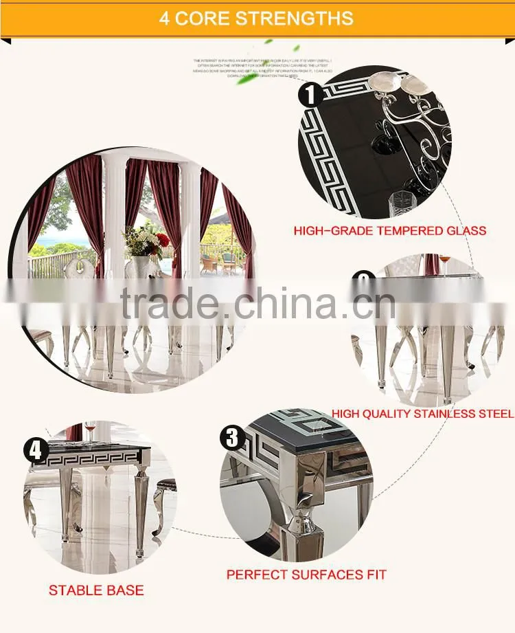 TH375 Comtemporary Tempered Glass Mirrored Dining Room Table