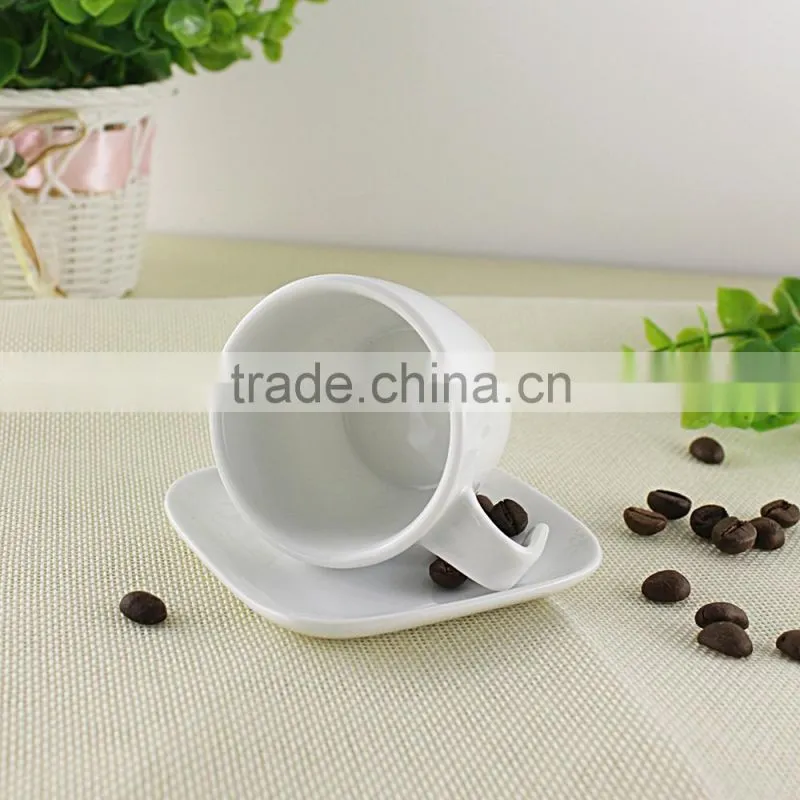 Chine suppliers Customized logo white ceramic espresso cups set