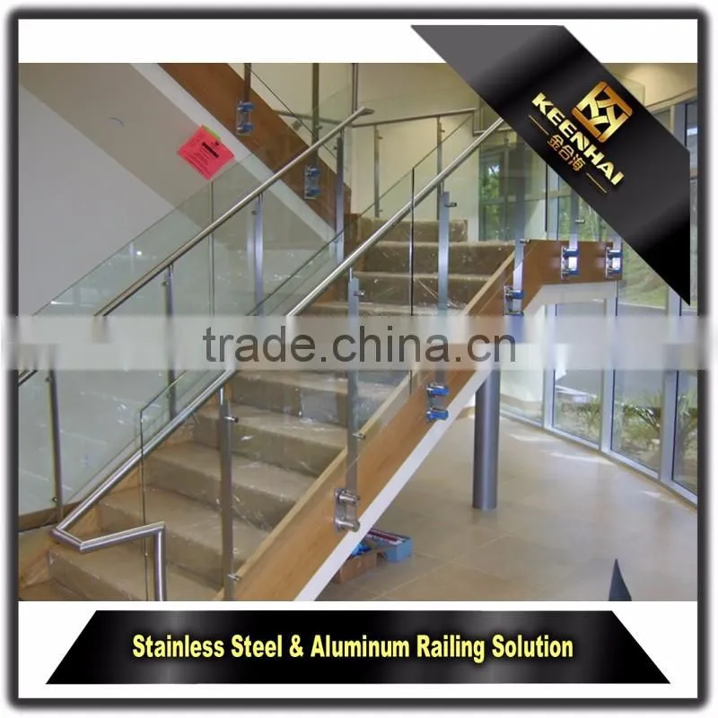 Glass Balcony Railing With Stainless Steel Baluster