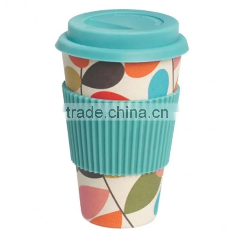 Beautiful Biodegradable Christmas Bamboo cup 400ml