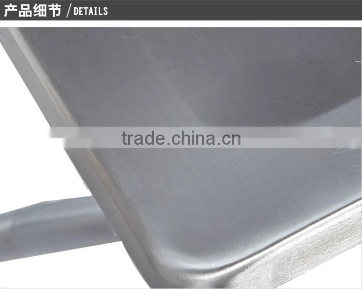 high quality brushed stainless steel morden folding chair for hotels restaurant office home garden LQ-ZD002